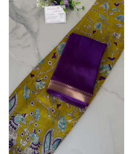 DB1111 Soft Georgette Elegant Printed Sarees with Jacquard Border.