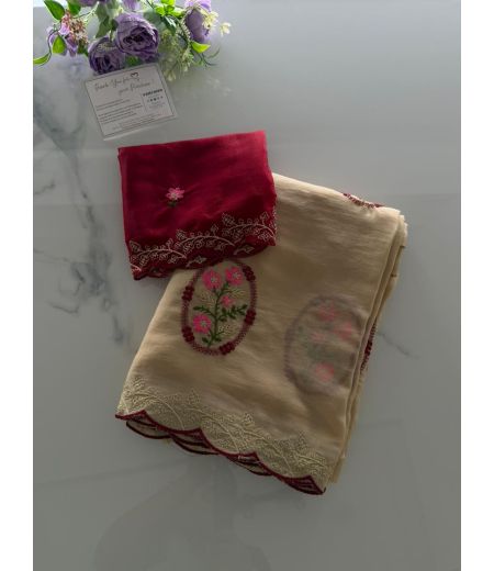 DB1112 Soft Star Georgette Embroidery Butta Work Celebrity Inspired Sarees.