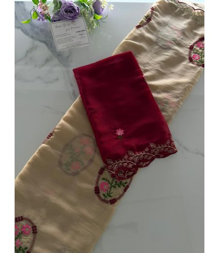 DB1112 Soft Star Georgette Embroidery Butta Work Celebrity Inspired Sarees.