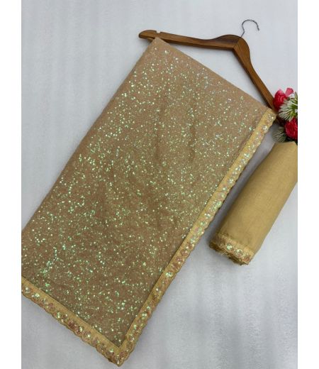 DB1120 Soft Faux Georgette Sequence Emboridary Work Celebrity Inspired Sarees.