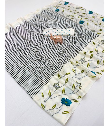 DB1130 Soft Sartin Silk Ajrakh Printed Celebrity Inspired Sarees.