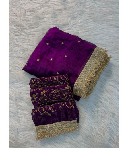 DB1149 Soft Space Silk Dual Shaded Zari Sequence Work Celebrity Inspired Sarees.