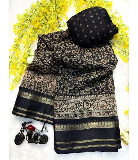 DB1153 Soft Cotton Silk Ajrakh Printed Celebrity Inspired Sarees.