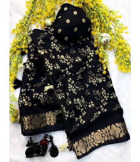 DB1152 Soft Tussar Silk Elegant Printed Mirror Work Sarees with Jacquard Border.
