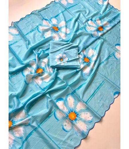 DB1158 Soft Chinon Floral Printed Celebrity Inspired Sarees.