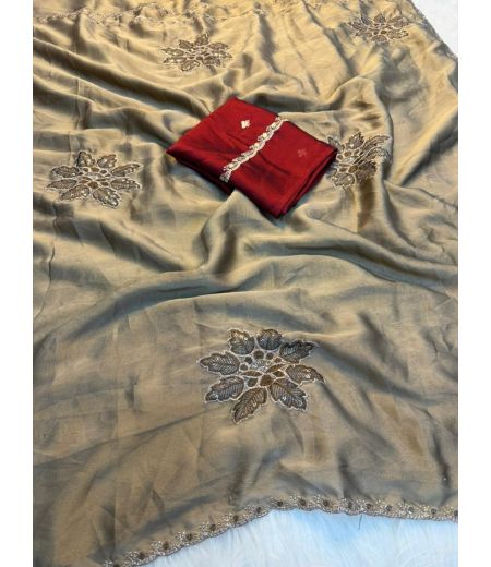 DB1170 Soft Rangoli Silk Sequence Emboridary Work Celebrity Inspired Sarees.
