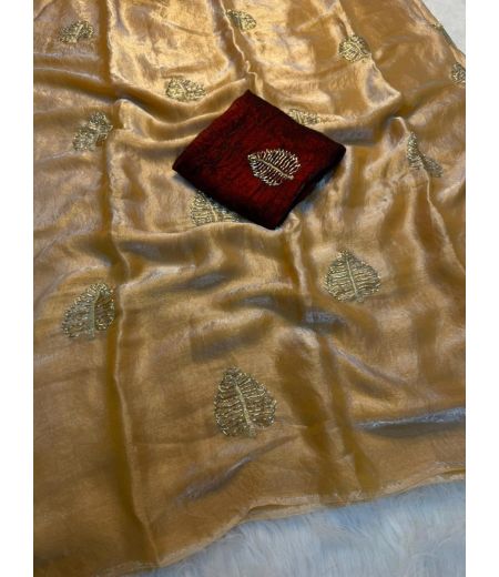 DB1169 Soft Sattin Silk Bids Work Celebrity Inspired Sarees.