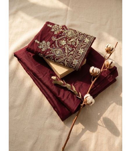DB1174  Soft Silk Sarees with Embroidery Work Designer Blouse.