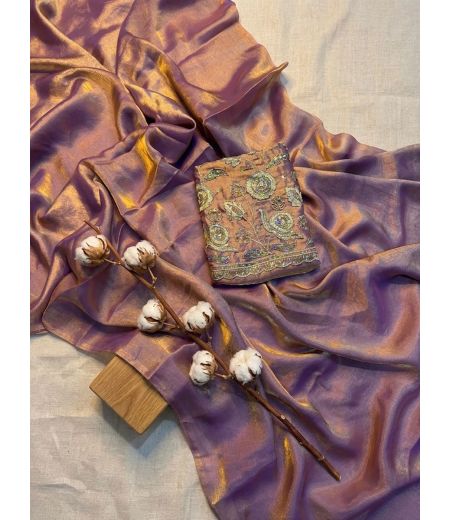 DB1172 Soft Space Silk Celebrity Inspired Sarees with Handwork Blouse.
