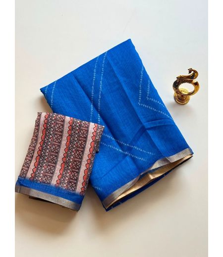 DB1181 Soft Linen Cotton Elegant Printed Sarees.