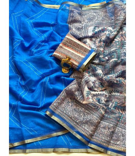 DB1181 Soft Linen Cotton Elegant Printed Sarees.