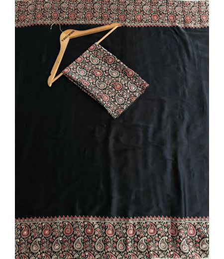 DB1179 Soft Gajji Sattin Silk Ajrakh Printed Mirror Work Celebrity Inspired Sarees.