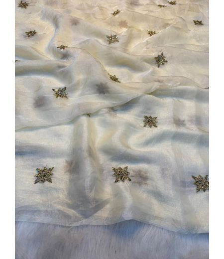 DB1186  Soft Sattin Silk Hand Bids Work Celebrity Inspired Sarees.
