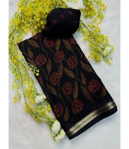 DB1200 Soft Tussar Silk Floral Printed Celebrity Inspired Sarees.