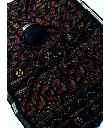 DB1200 Soft Tussar Silk Floral Printed Celebrity Inspired Sarees.