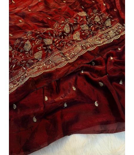 DB1201 Soft Sattin Silk Bids Work Celebrity Inspired Sarees.