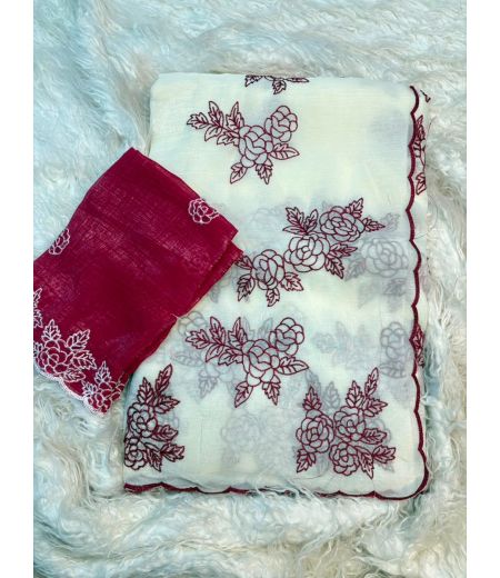 DB1204 Soft Crunchy Silk Embroidery Work Celebrity Inspired Sarees.