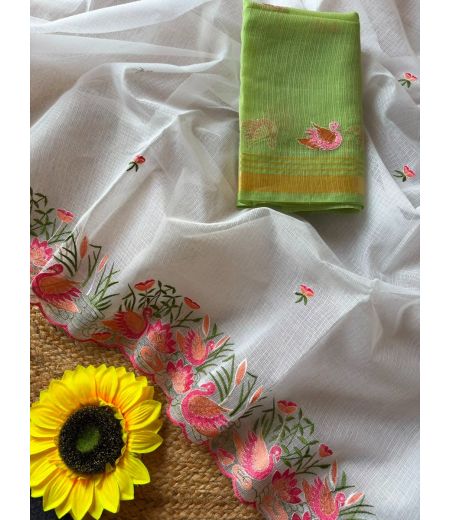 DB1202 Soft Kota Doriya Silk Embroidery Work Celebrity Inspired Sarees.