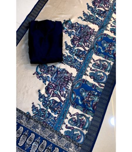 DB1206  Soft Blooming Vichitra Silk Kalamkari Printed Anarkali Sets.