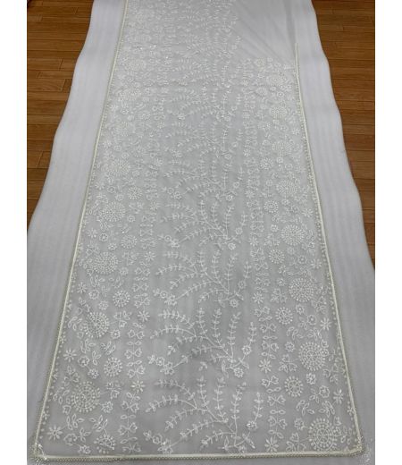 DB1211 Soft Mono Net Sequence Emboridary Work Celebrity Inspired Sarees.