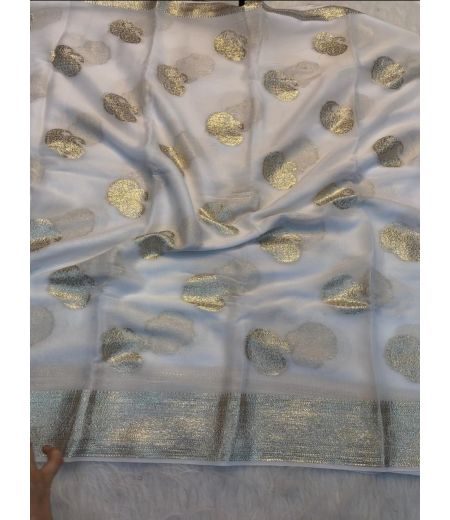 DB1215  Soft Viscose Georgette Jacquard Weaving Celebrity Inspired Sarees.