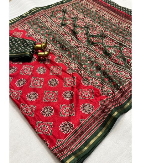 DB1213  Soft Silk Patola Printed Sarees with Zari Border.